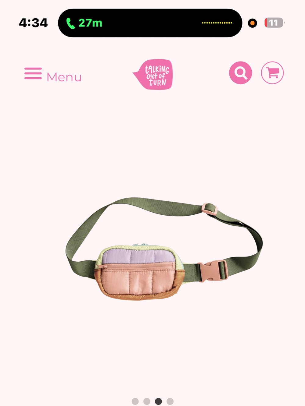 Small Puffy Candy Block Hip Bag in Pastel Multi